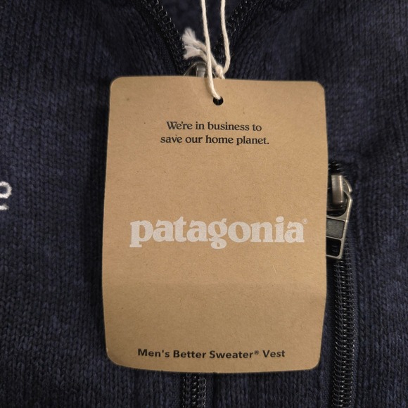 Patagonia Better Sweater Vest Mens M Navy Full Zip Fleece Jacket Company Logo - Picture 11 of 12